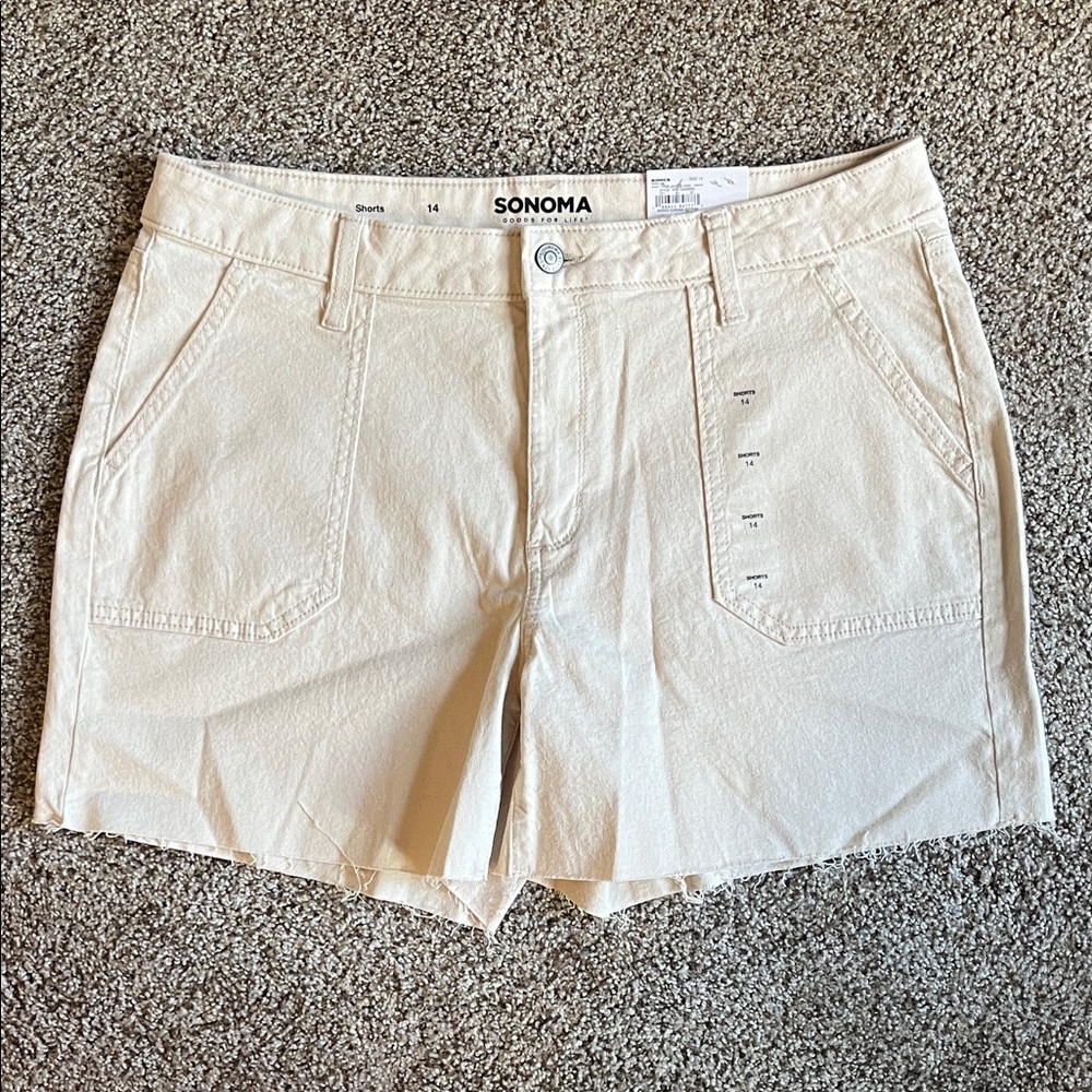 NWT | Sonoma Women's | size 14 | Cream | Casual | Jean Shorts